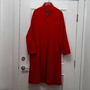 This Beautiful Red Coat Is Made Of Cashmere. scarf included